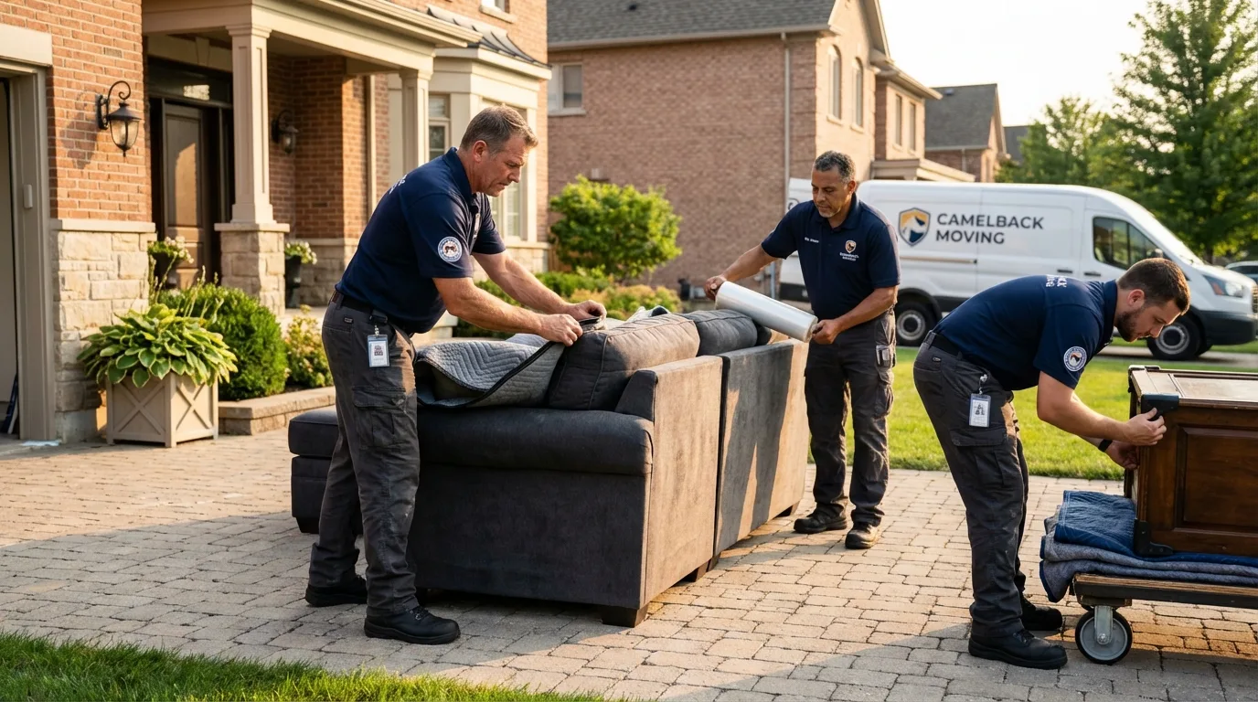 Large estate moving crew wrapping furniture in Lincolnton, GA