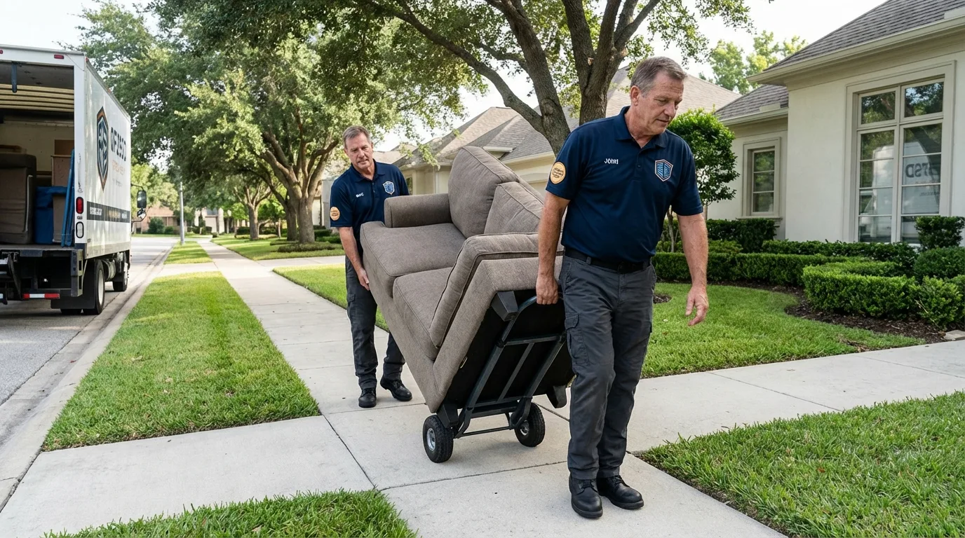 Local residential moving crew loading furniture in Lincolnton, GA