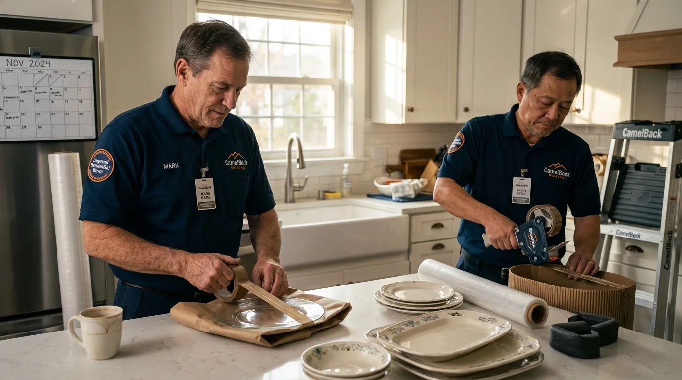 Professional crew packing kitchen dishware in Lincolnton, GA